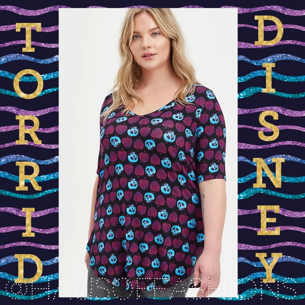 TORRID DISNEY Villains Poison Apple Super Soft Favorite Tunic. NWT! 🍎 🍏